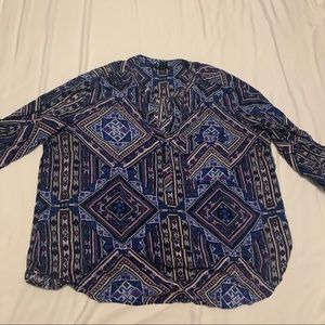 3/4 sleeve geometric Blouse